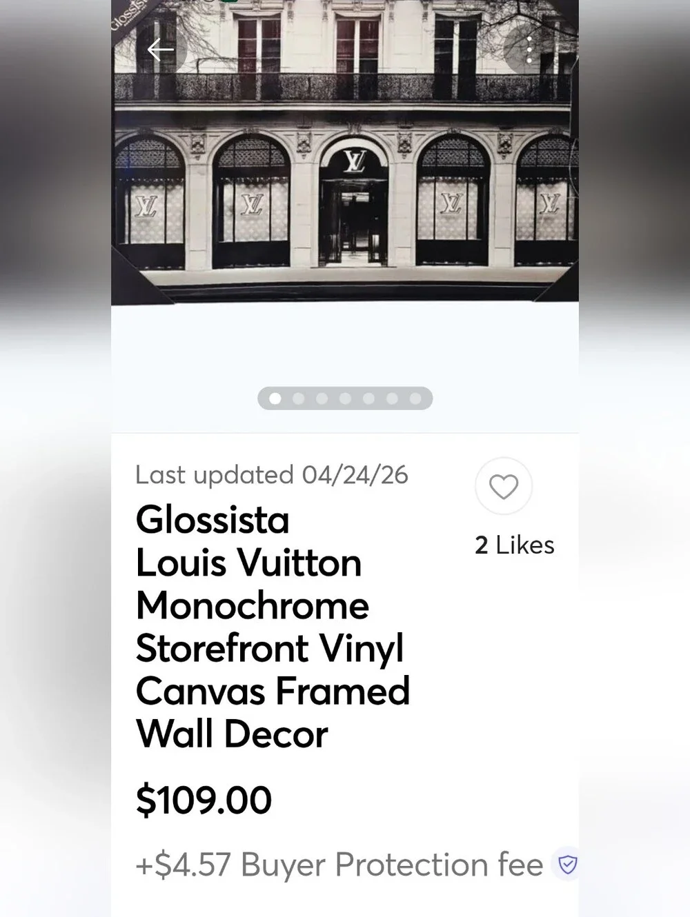 New LV Store Front Iconic Blk & Wht Canvas Framed 24x36